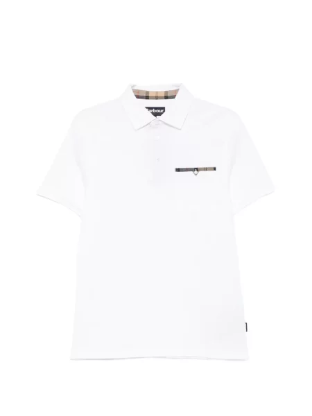 Tricou polo Barbour alb