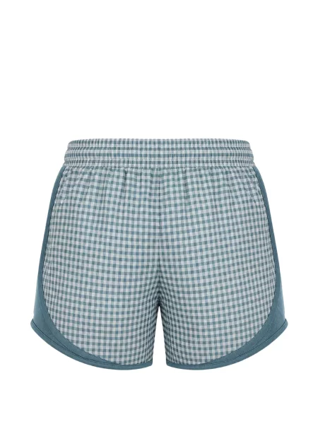 Pantaloni scurți Nike alergare cu talie înaltă în carouri albastru