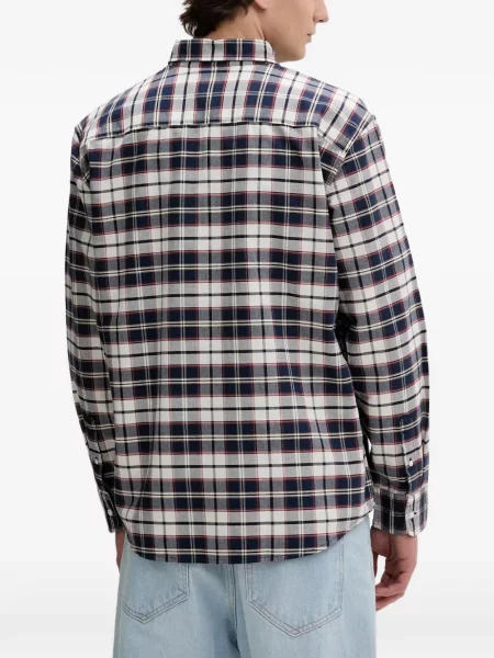 Cămașă de blugi Levi's® în carouri cu imagine cu decolteu în V gri