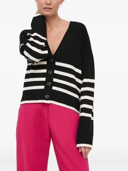 Cardigan Notes Du Nord cu dungi negru