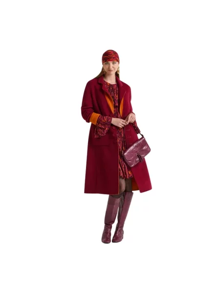 Płaszcz Maliparmi wełniany dwurzędowy pomarańczowy