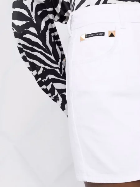 Mini džínová sukně Philipp Plein bílé