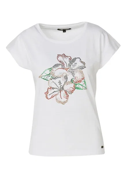 KOROSHI Tricou verde / roșu / argintiu alb