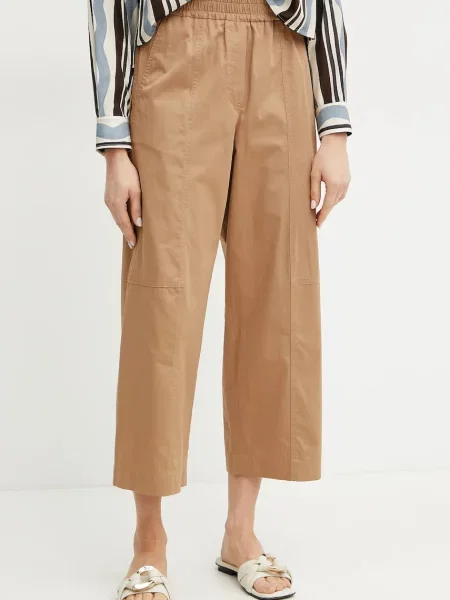 Weekend Max Mara pantaloni de femei drept high waist bej