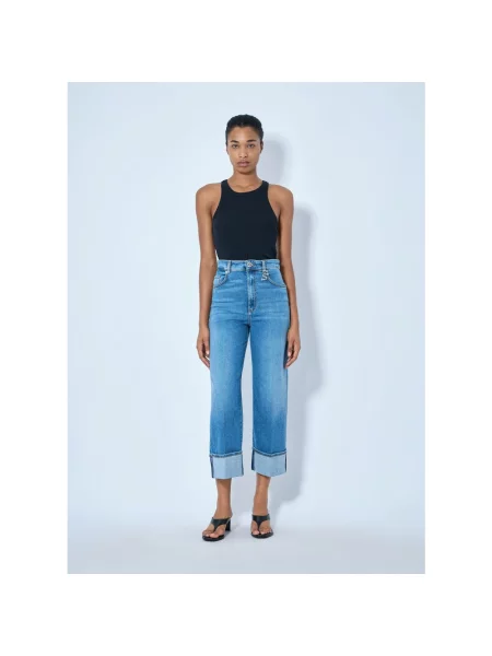 Szerokie jeansy Sportmax niebieskie