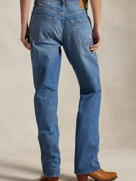 Polo Ralph Lauren jeansy high waist niebieskie