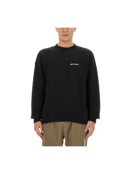 Sweter Palm Angels wełniany z logo czarny