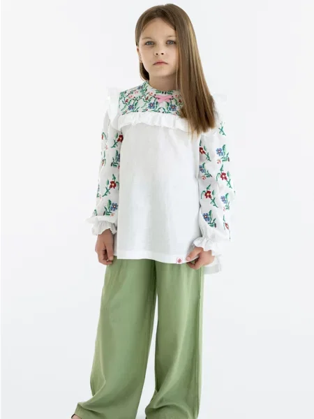 Детская рубашка Folk Moda белая
