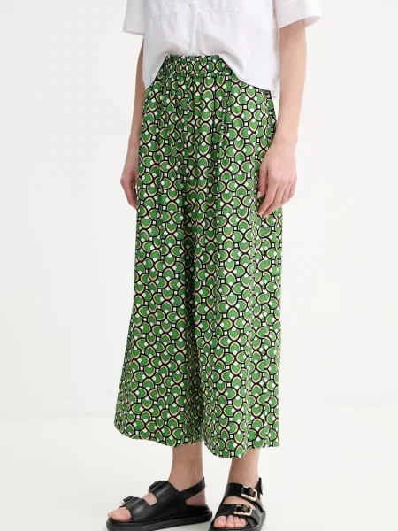 Weekend Max Mara spodnie szerokie high waist zielony