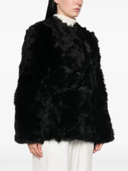 Haină din piele de oaie Soft Goat din piele de oaie negru