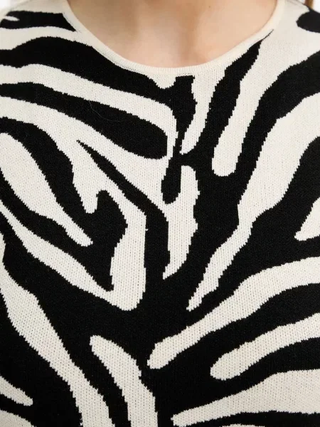 Rochie mini Gestuz fără mâneci cu imagine cu model zebră negru