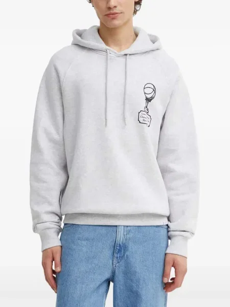 Суичър с качулка Les Deux с принт сиво