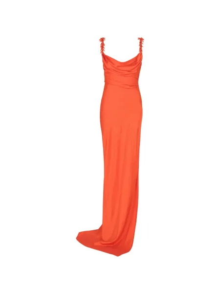Maxi šaty Balmain oranžová