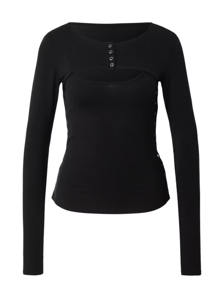 WEEKDAY Tričko Ray Bolero LS' černá