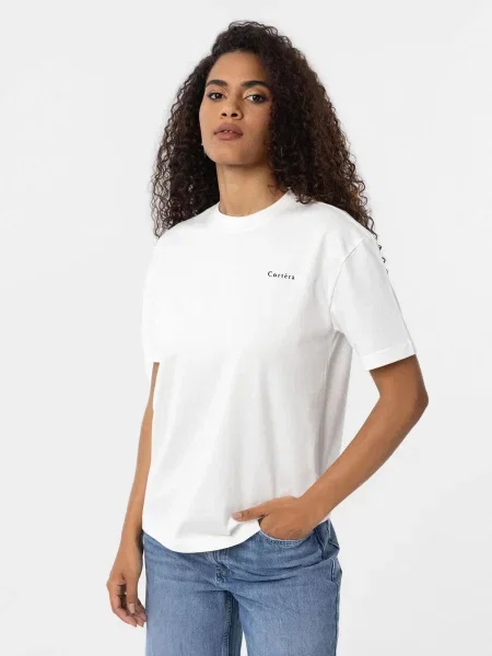 Cortera Tricou Joelle bej închis / negru / murdar alb