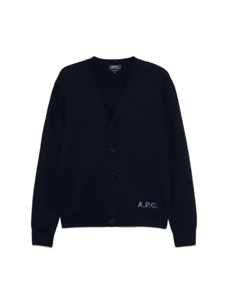 A.P.C. kardigan wełniany kenny granatowy niebieski