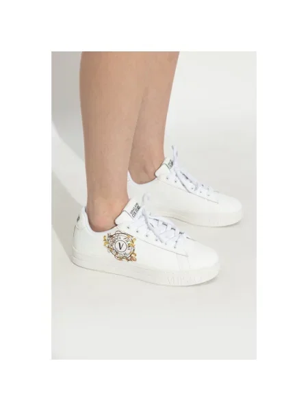Sneakersy Versace Jeans Couture skórzane z logo białe