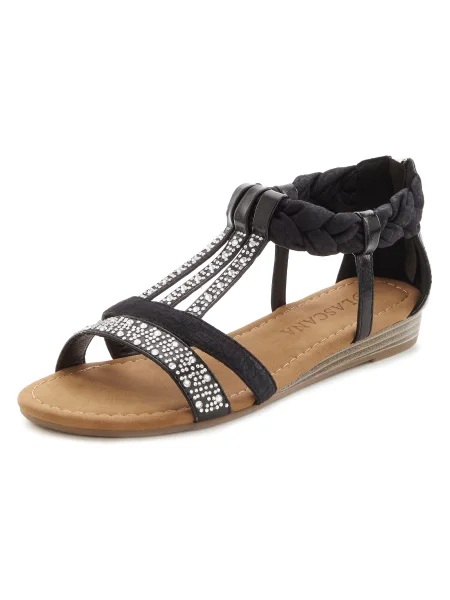 LASCANA Sandale / transparent negru