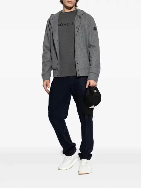 Къс тениска Moncler с принт сиво