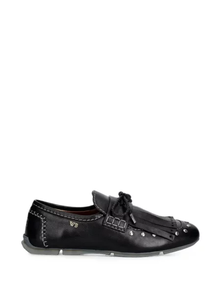 Pantofi loafer Wales Bonner cu franjuri negru