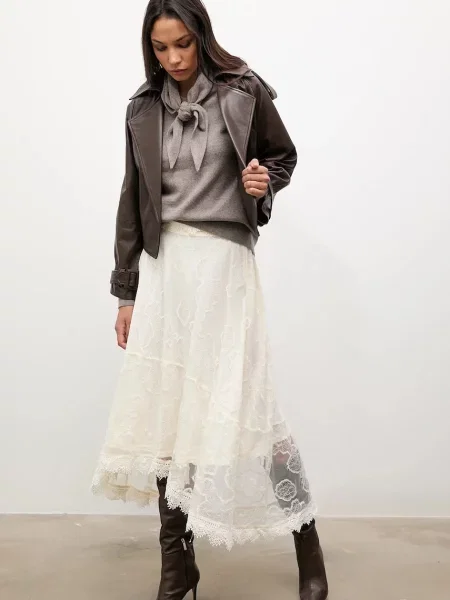 Шкіряна куртка Answear.LAB демісезонна oversize коричневий