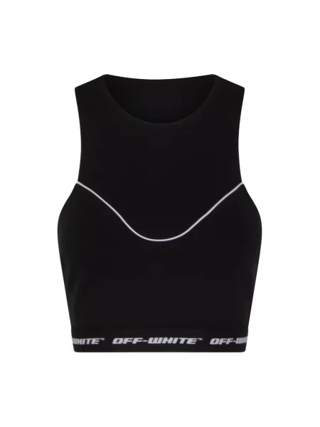 Top sportowy Off-white o skróconej długości biały
