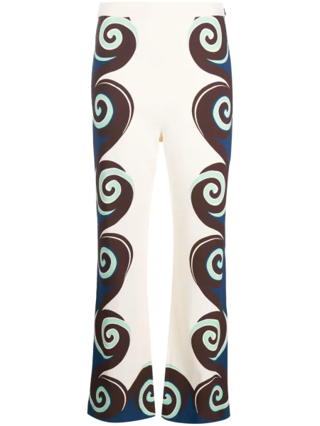 Pantaloni La Doublej cu imagine cu imprimeu geometric stretch