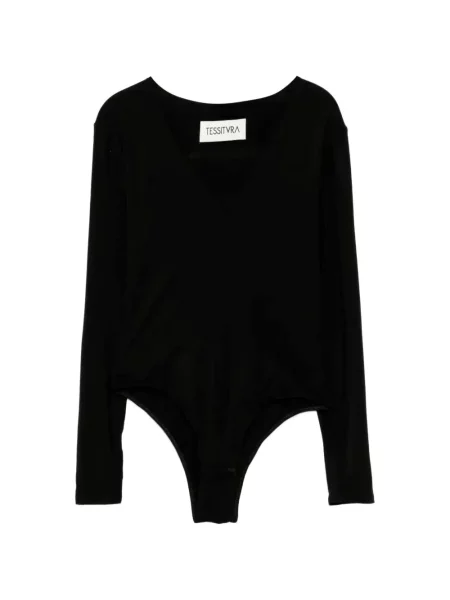 Lung body Tessitura Body Couture cu decolteu în V negru