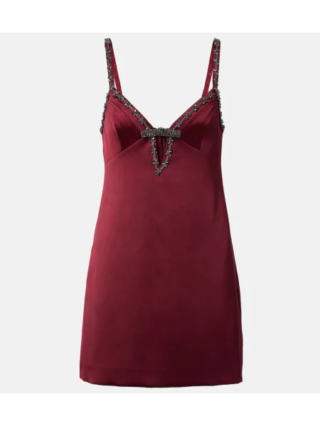 Rochie Self-portrait cu funde din satin roșu