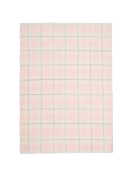 Fular Burberry de lână în carouri roz