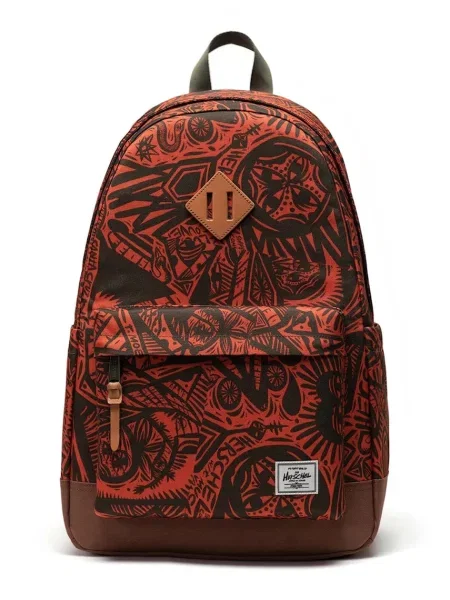 Раница Herschel Thomas Campbell зелено голям с десен червено