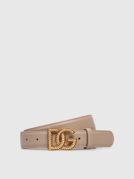 Шкіряний Рlonge Dolce&gabbana бежевий