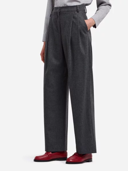 Шерстяные классические брюки Emporio Armani серые