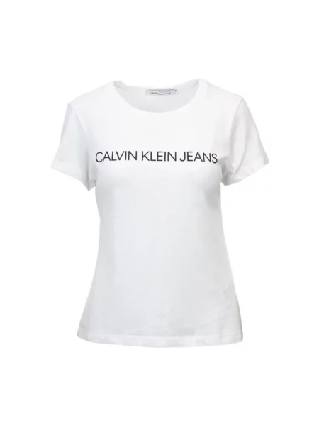 Koszulka Calvin Klein Jeans z krótkim rękawem biała