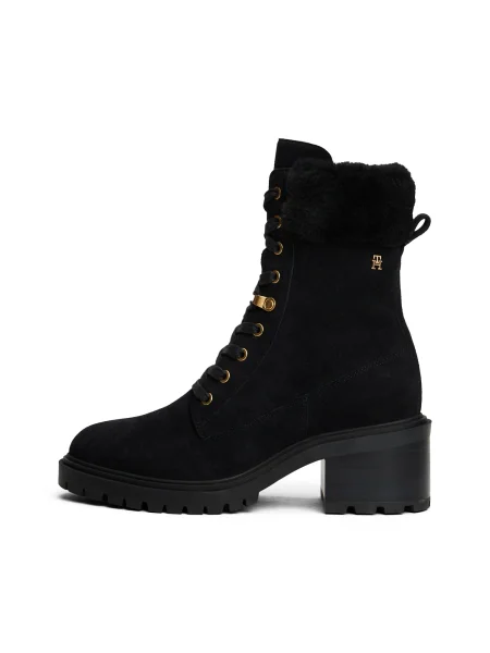 Tommy Hilfiger Gležnjarji Th Shearling Lace Up Boot črna