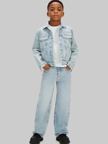 Calvin Klein Jeans късо яке за деца от деним синьо