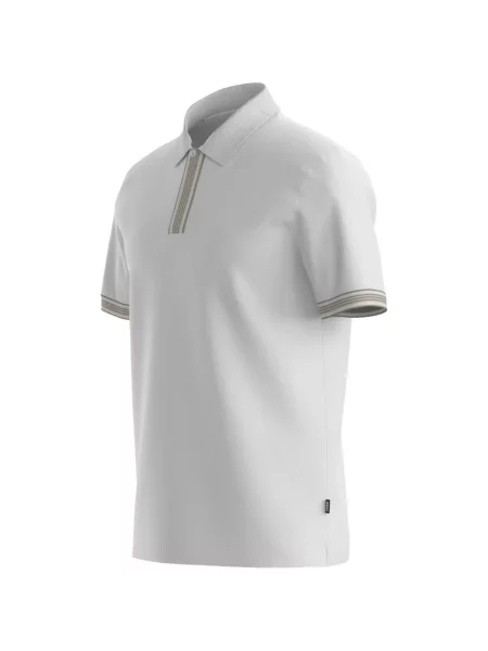 Tricou polo Boss cu dungi alb