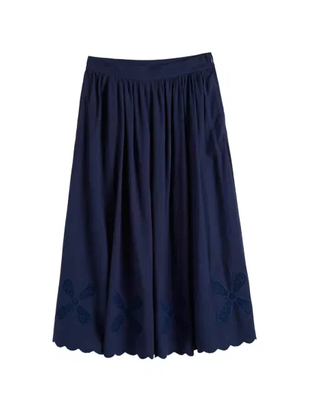 Fustă midi Chinti & Parker cu broderie albastru