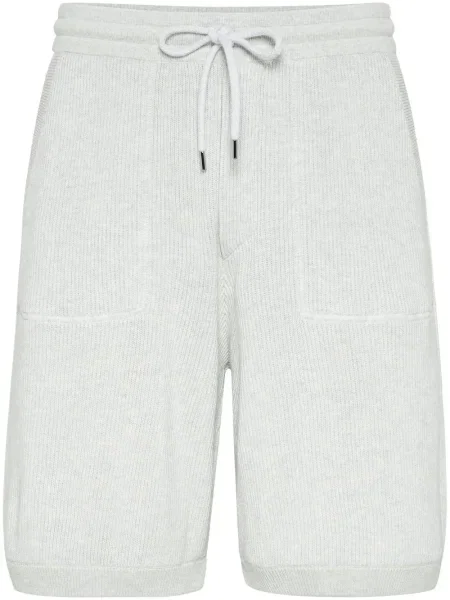 Pletené bermudy Brunello Cucinelli šedé