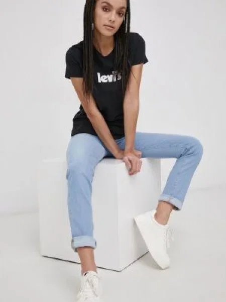 Scurt tricou Levi's® cu mâneci scurte negru