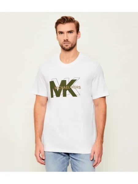 Michael Kors tricou din cu imprimeu alb