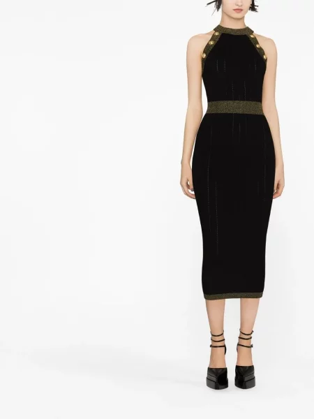 Megztas kostiumas suknele Balmain juoda