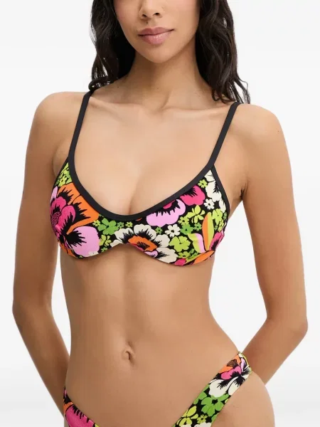 Top Rip Curl cu model floral cu imagine negru