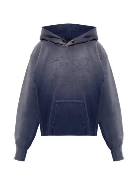 Hanorac cu glugă Maison Margiela cu broderie albastru