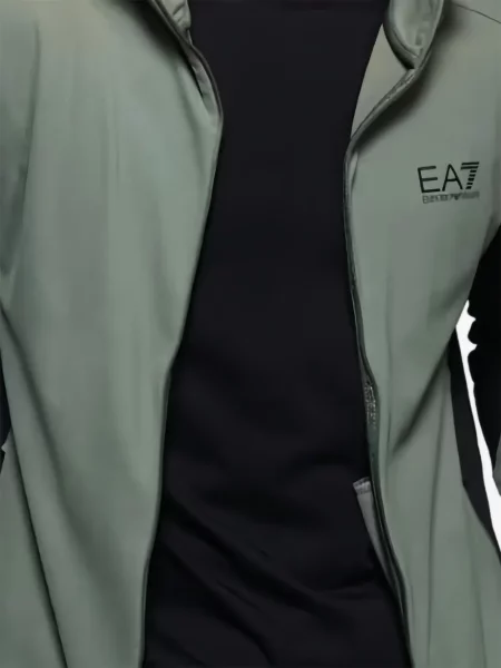 Μπουφάν Ea7 Emporio Armani με κουκούλα με σχέδιο πράσινο