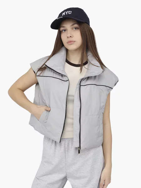 Утеплений жилет YUKI світло-сірий сірий