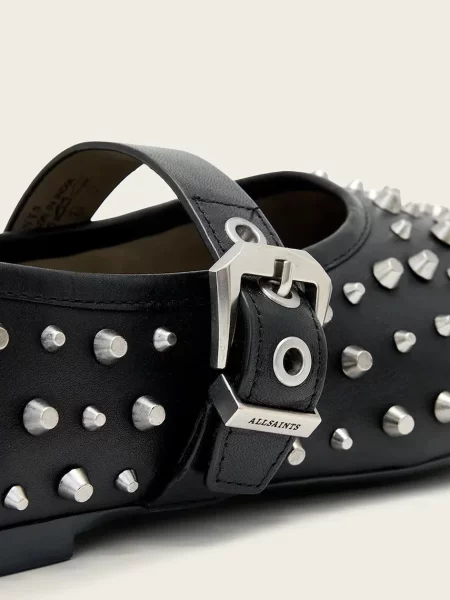 Шкіряні балетки AllSaints Sabine Stud Shoe