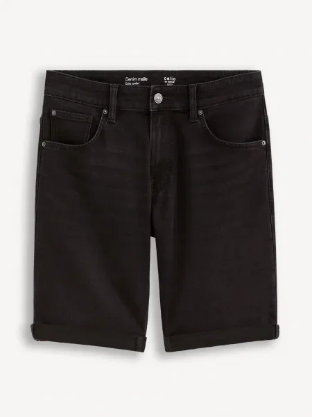 Džínové šortky Celio černé
