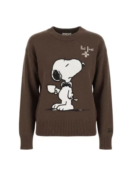 Sweter Mc2 Saint Barth wełniany brązowy