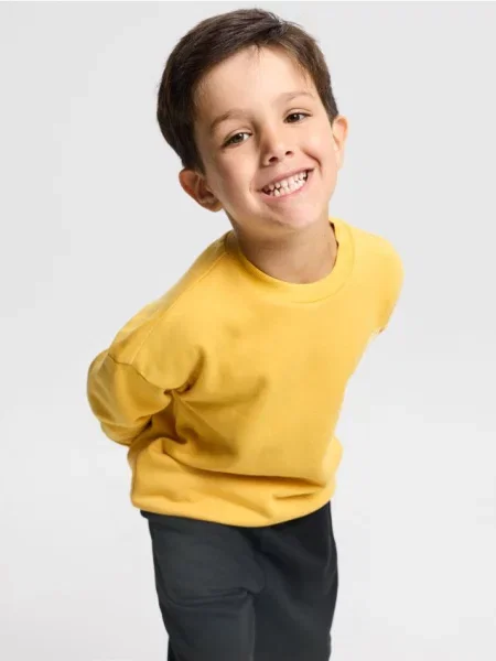 Sinsay Crewneck mikina s nápisem hořčicová